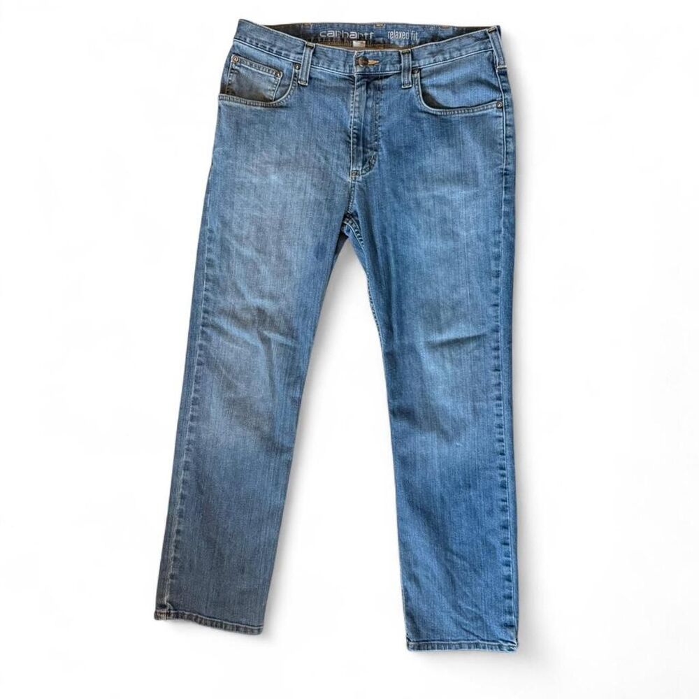 Carhartt Relaxed Fit Jeans 34x30 Medium Wash Straight Leg Workwear Denim